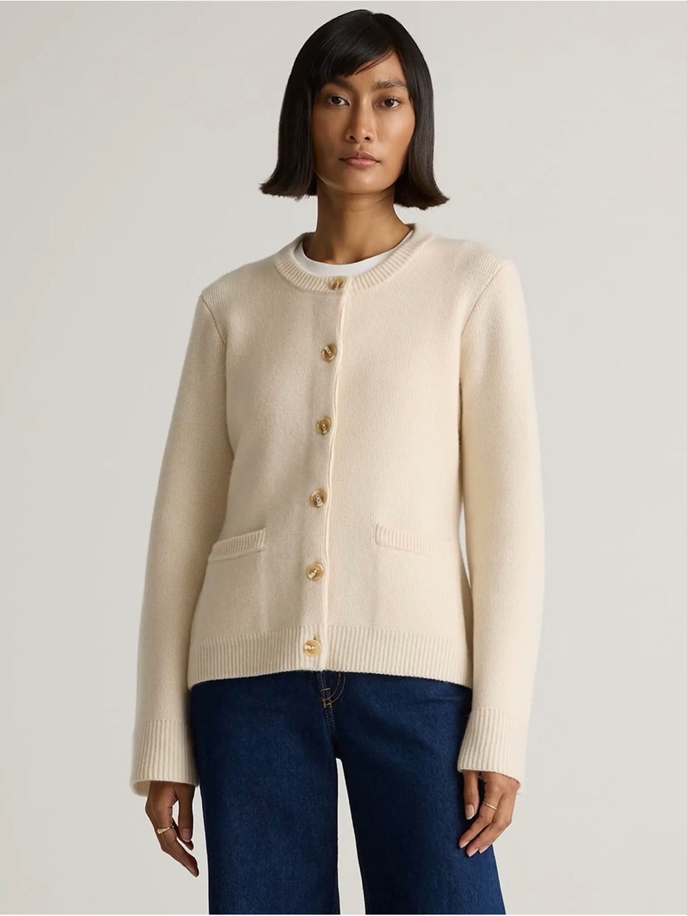 Quince Mongolian Cashmere Structured Cardigan